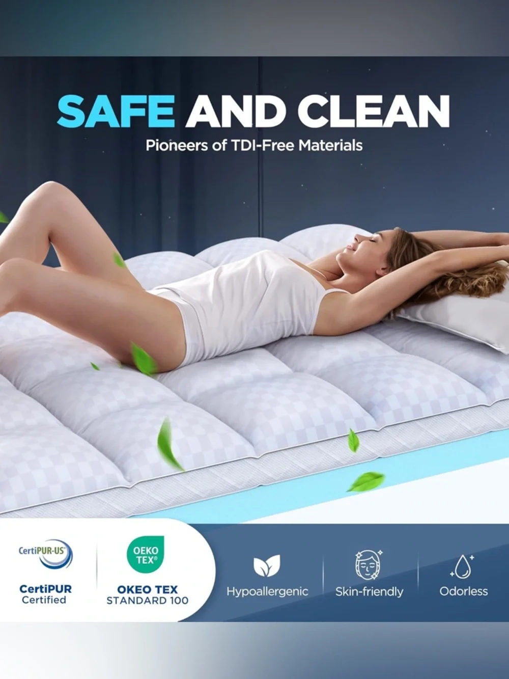 Cooling Gel Memory Foam Mattress Topper - Queen